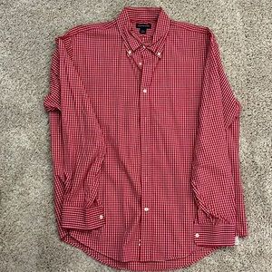 LandsEnd long sleeve shirt. Large. 16 neck. Red check.